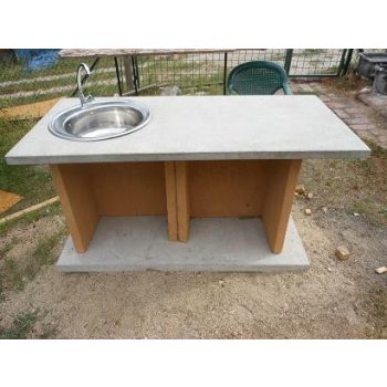 Szürke műkő munkapult